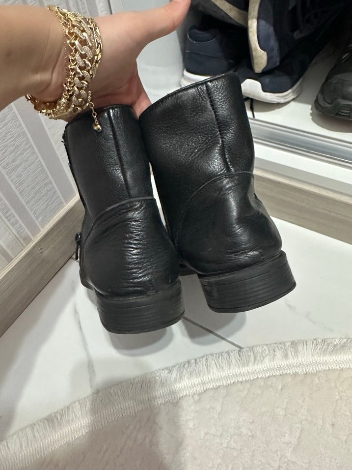 Erkek Siyah klasik Deri Tokalı Bot - Görsel 3