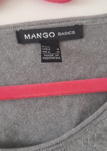 mango Gri-Mavi Uzun Kollu Triko Midi Elbise - Görsel 3