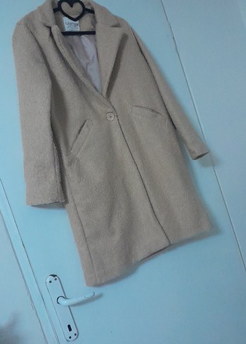 buskuvi  renk  Midi Kadın Kaban Düğmeli - Görsel 2