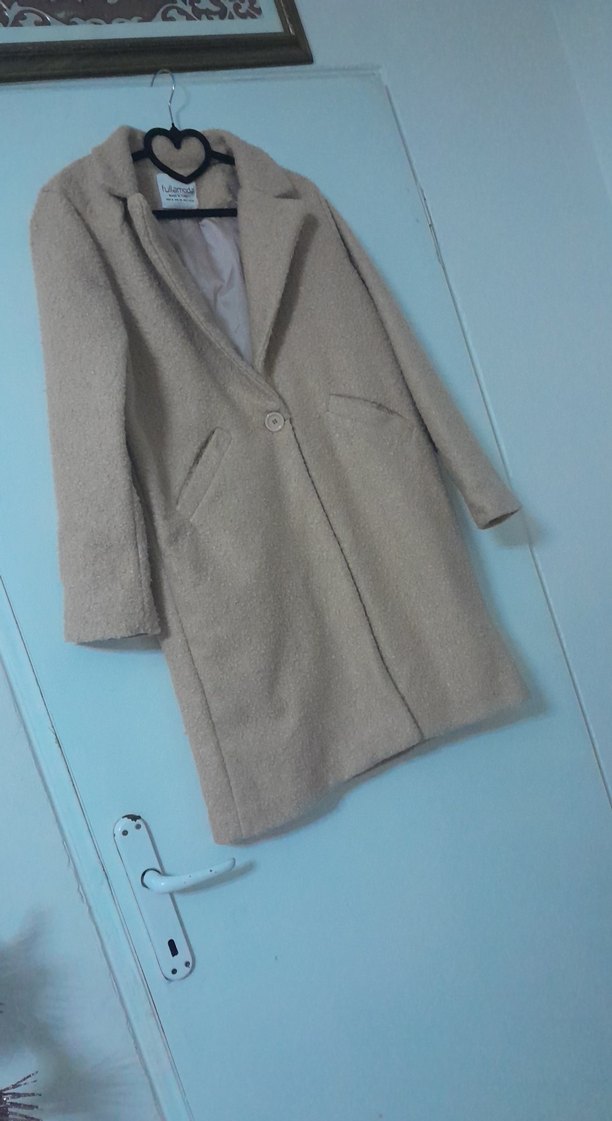 buskuvi  renk  Midi Kadın Kaban Düğmeli - Görsel 2