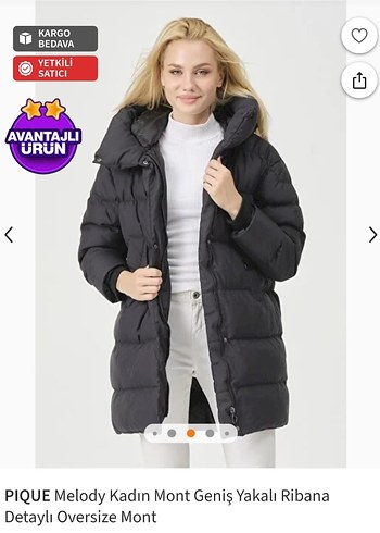 Siyah Kadın Midi Kaban - Görsel 2