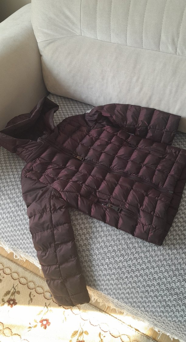 Bordo kız çocuk Midi Kışlık Fermuarlı Mont - Görsel 2