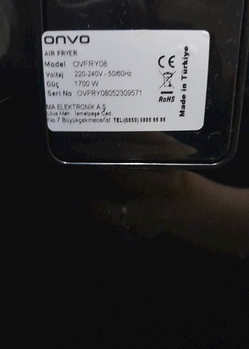 Gri Onvo Havalı Fritöz - Görsel 6