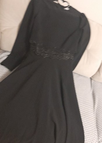 Uzun Siyah Gotik Kadın Abiye Elbise - Görsel 8