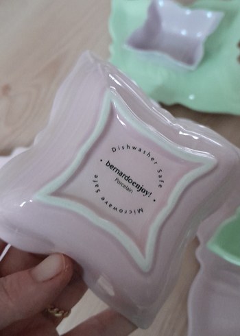 Pastel Renkli Beyaz Seramik kelebeki Tabaklar - Görsel 4