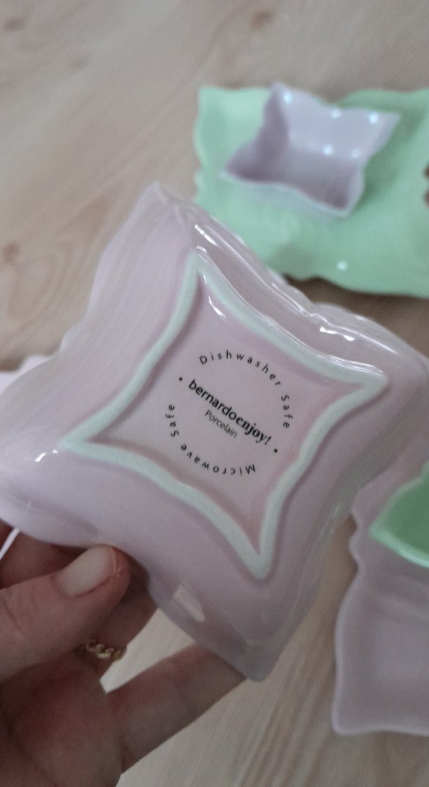 Pastel Renkli Beyaz Seramik kelebeki Tabaklar - Görsel 4