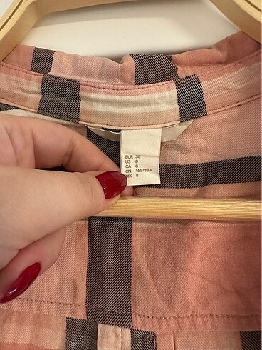 H&M kareli pembe gömlek