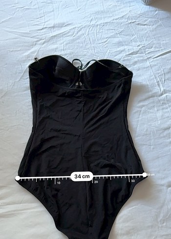 Düğmeli Siyah Midi Kadın Mayo - Görsel 5