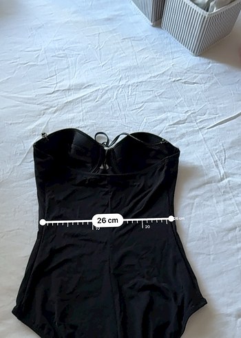 Düğmeli Siyah Midi Kadın Mayo - Görsel 3