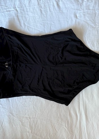 Düğmeli Siyah Midi Kadın Mayo - Görsel 2