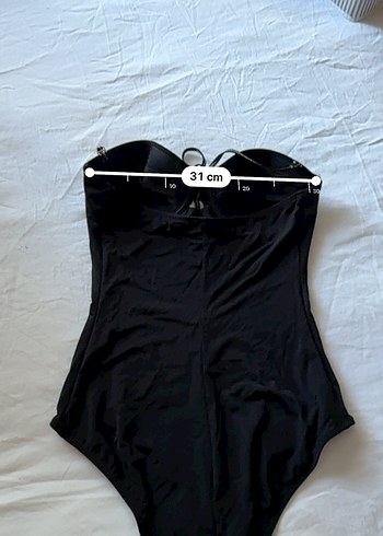 Düğmeli Siyah Midi Kadın Mayo - Görsel 4