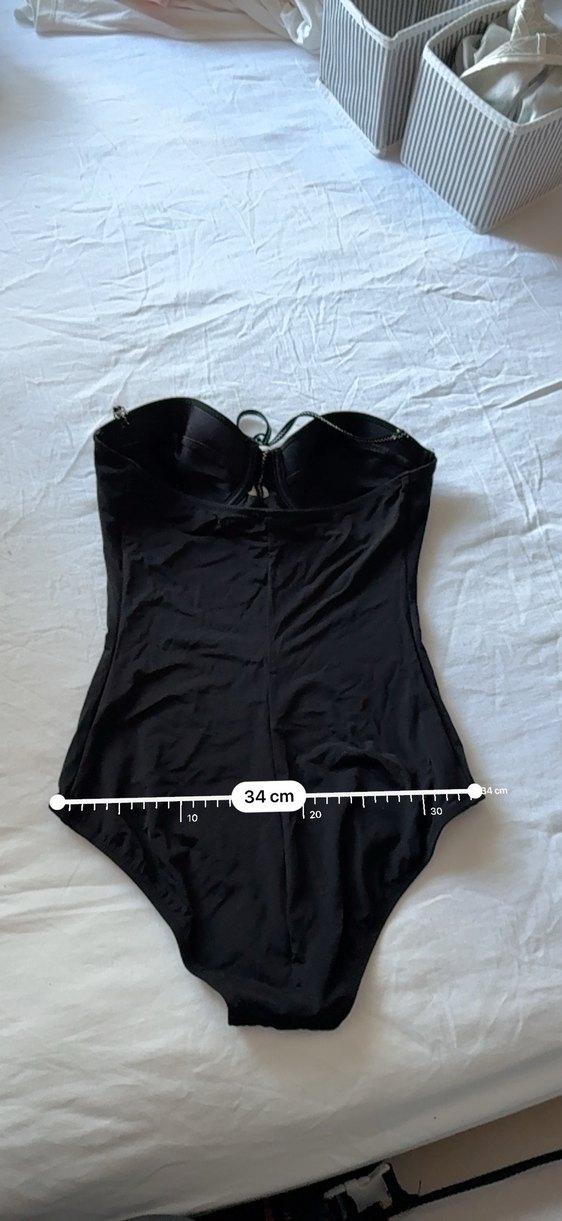 Düğmeli Siyah Midi Kadın Mayo - Görsel 5