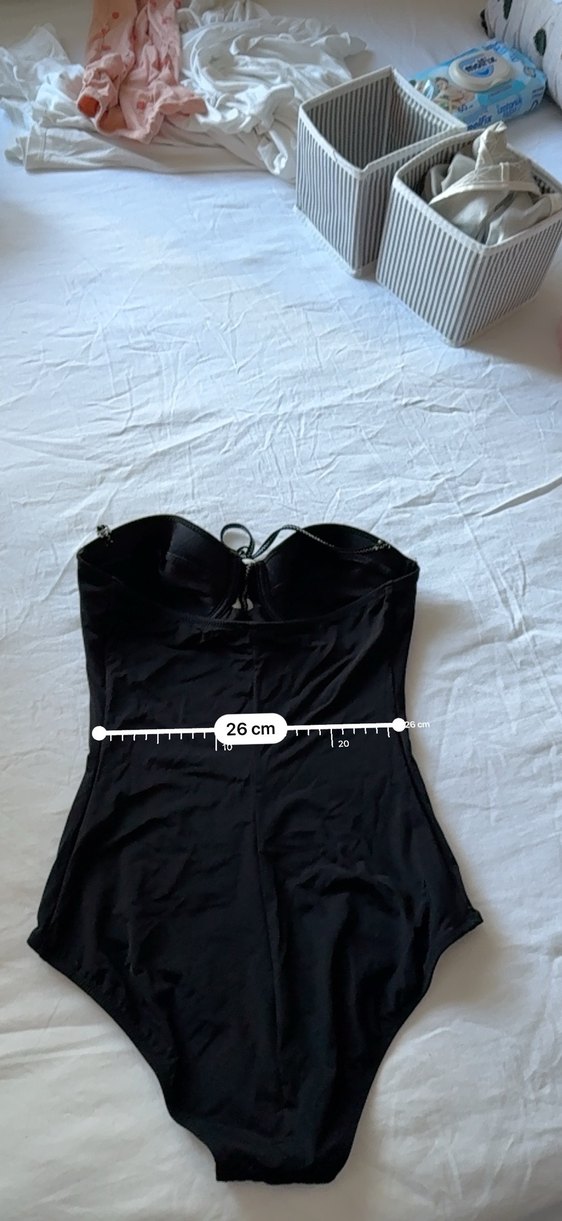 Düğmeli Siyah Midi Kadın Mayo - Görsel 3