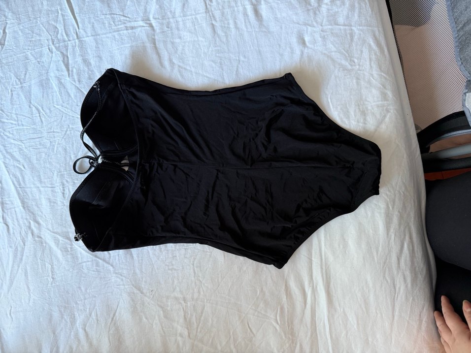 Düğmeli Siyah Midi Kadın Mayo - Görsel 2