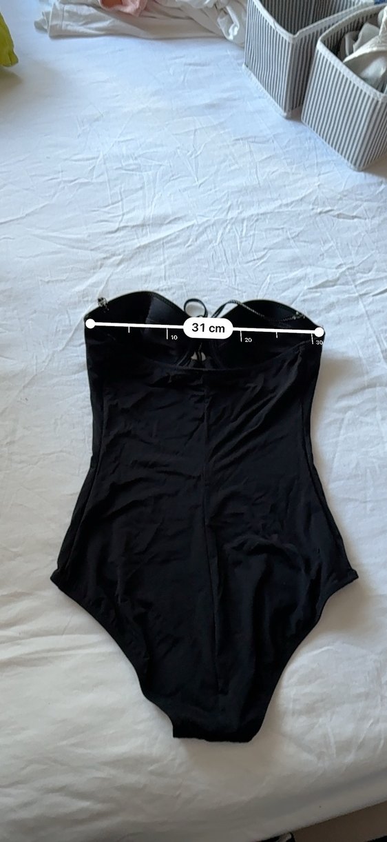 Düğmeli Siyah Midi Kadın Mayo - Görsel 4