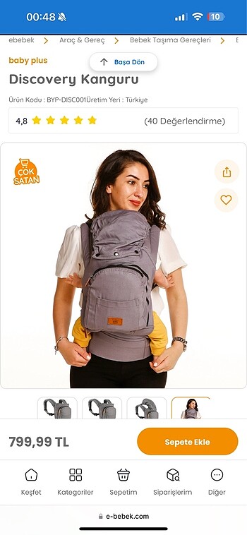 Diğer Baby me discovery kanguru e bebek