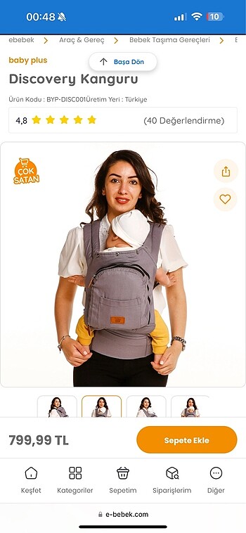 Beden Baby me discovery kanguru e bebek