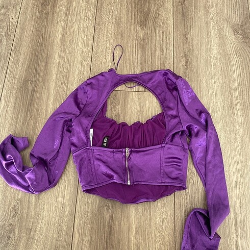 Bershka bershka mor renkli saten top