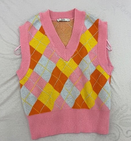 pembe baklava desenli süveter