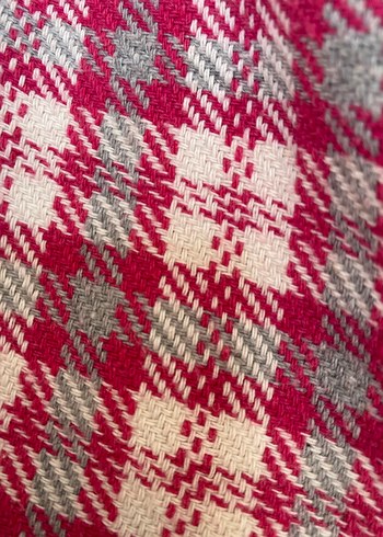 Pembe Ekose Düğmeli Kadın Blazer Ceket - Görsel 5