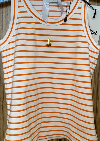 Turuncu Çizgili Kız Atlet - Görsel 5