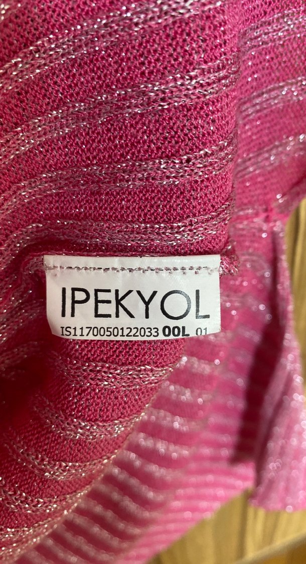 Pembe Triko Kadın Kazak, Uzun Kollu, Kayık Yaka - Görsel 4