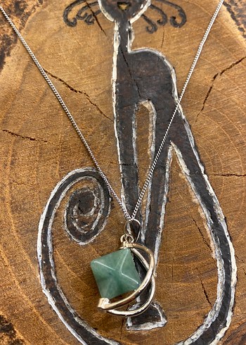 Uzun Zincirli Turkuaz Bohem Avrnterun kolye - Görsel 3