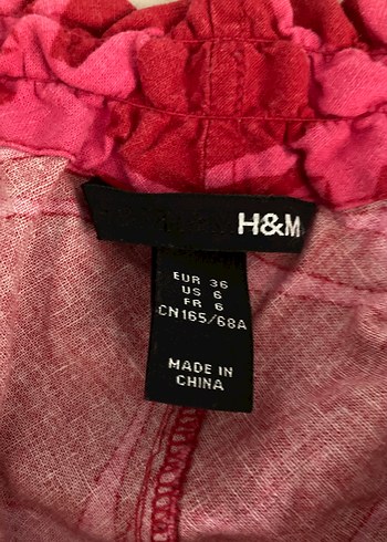 H&M Pembe Kırmızı Keten Etek
