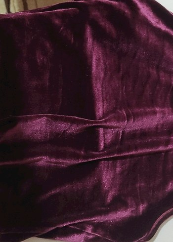 Zara Parlak Bordo Renkli Düz bluz