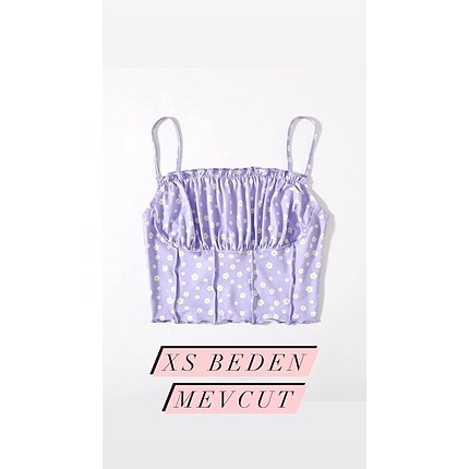 Shein lila çiçekli crop top
