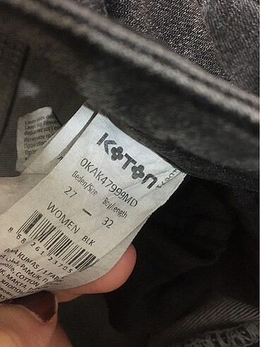 27 Beden siyah Renk Kot pantolon