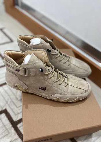 Bej Süet Erkek Bağcıklı Sneakers