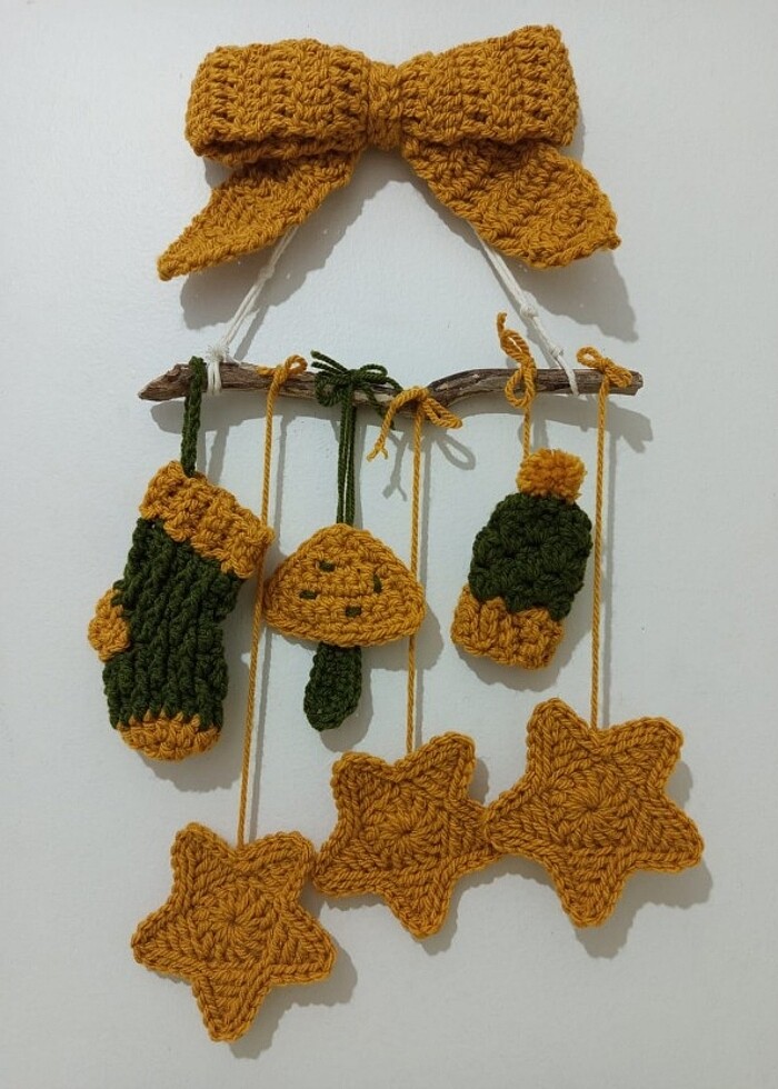 Duvar süsü el emeği örgü  - Görsel 4