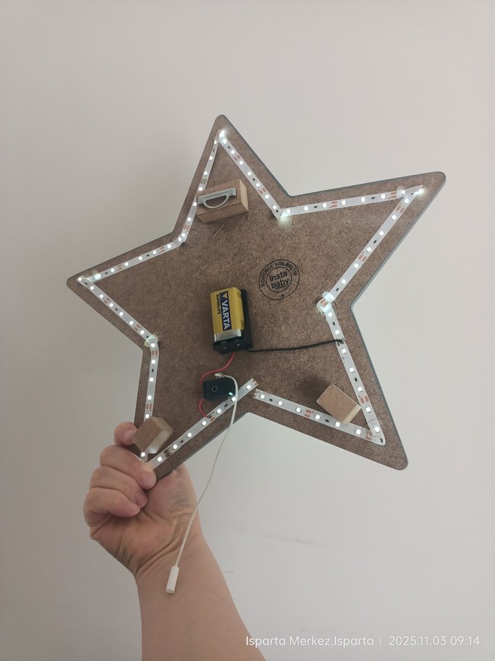 Gri Yıldız Ahşap aydinlatma - Görsel 4