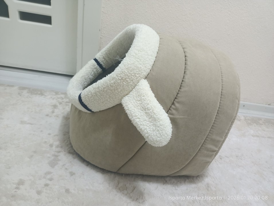 Kedi İçin Yumuşak Krem Kedi Evi - Görsel 3