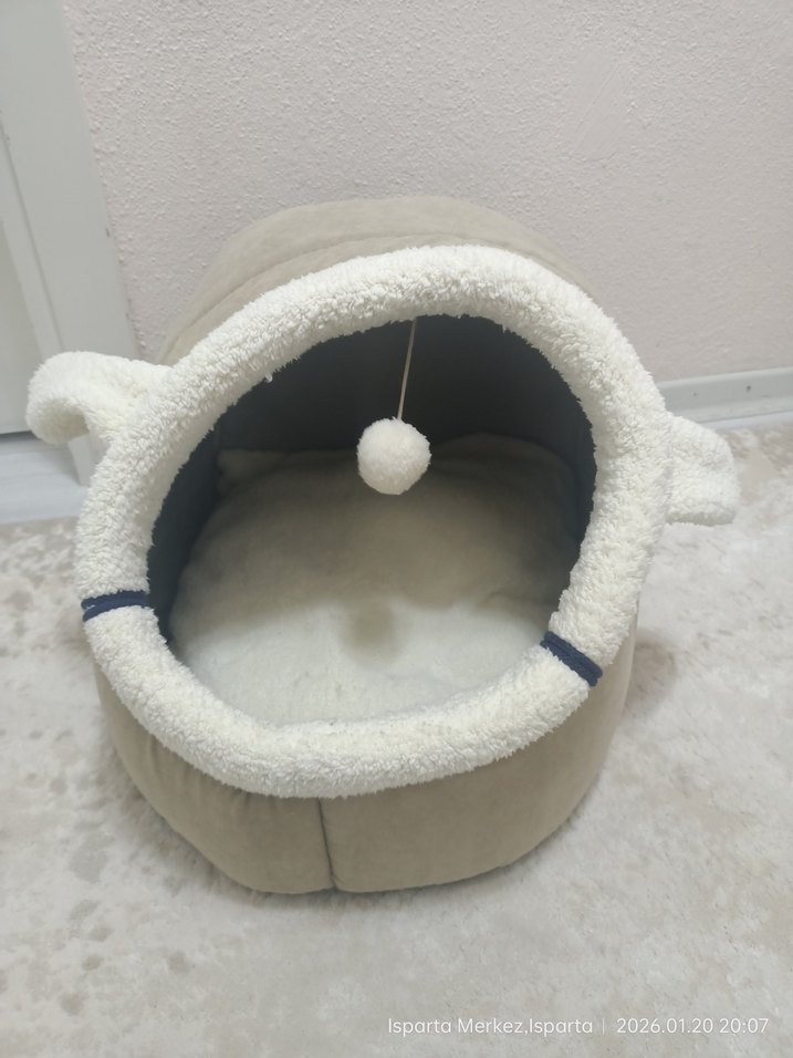 Kedi İçin Yumuşak Krem Kedi Evi - Görsel 5
