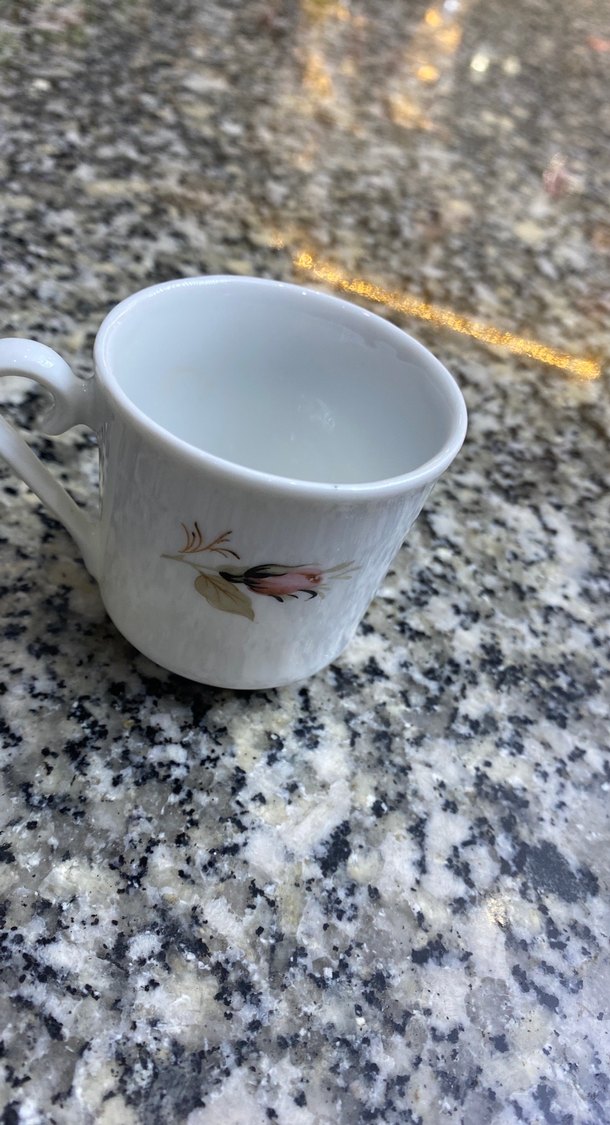 Çiçek Desenli Beyaz Porselen Fincan Seti 3 adet - Görsel 5