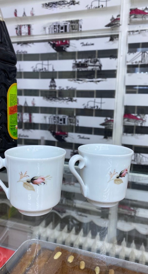 Çiçek Desenli Beyaz Porselen Fincan Seti 3 adet - Görsel 2