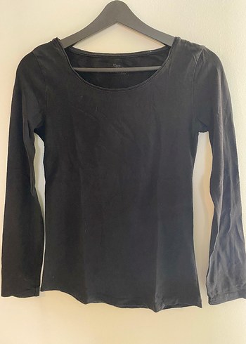 Siyah Uzun Kollu Basic Kadın Tshirt
