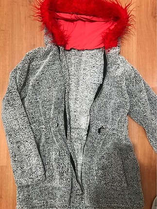 s Beden Kapişonlu peluş ceket