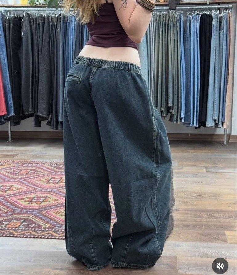 Rahat Kesim Mavi Denim Pantolon — görsel 4/5