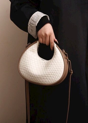 Beyaz Deri Yılan Desenli Kadın Çanta - Görsel 3