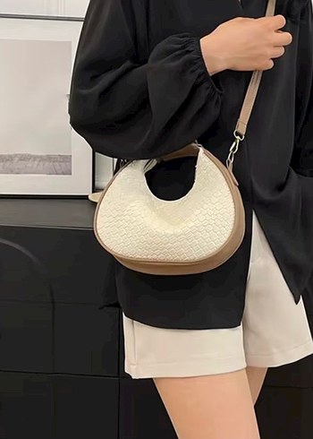 Beyaz Deri Yılan Desenli Kadın Çanta - Görsel 2