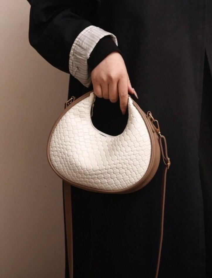 Beyaz Deri Yılan Desenli Kadın Çanta - Görsel 3