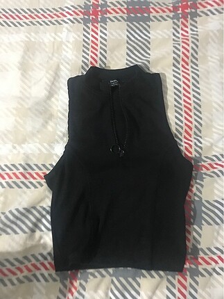 fermuarlı üst askılı crop