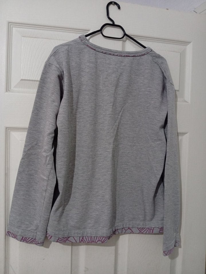 Gri Melanj Uzun Kollu Rahat Sweatshirt.son fiyat — görsel 3/4