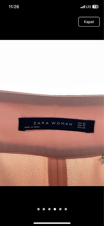 xs Beden Zara pantolon