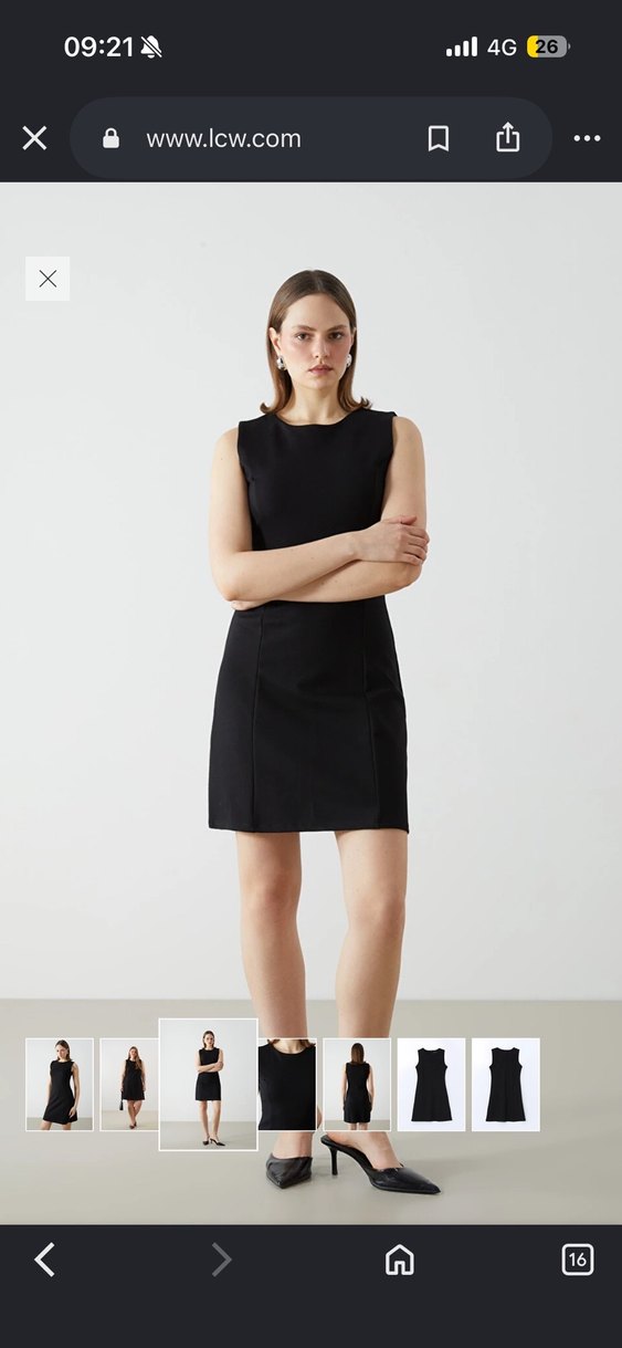 lcw casual siyah elbise — görsel 2/6