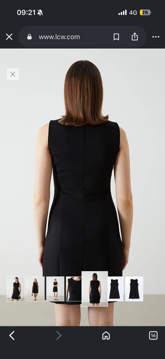 lcw casual siyah elbise — görsel 3/6