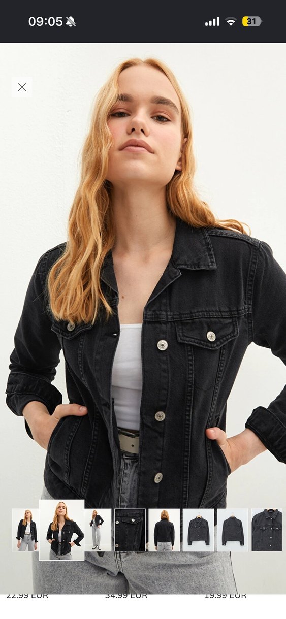 Siyah Denim Ceket — görsel 2/5